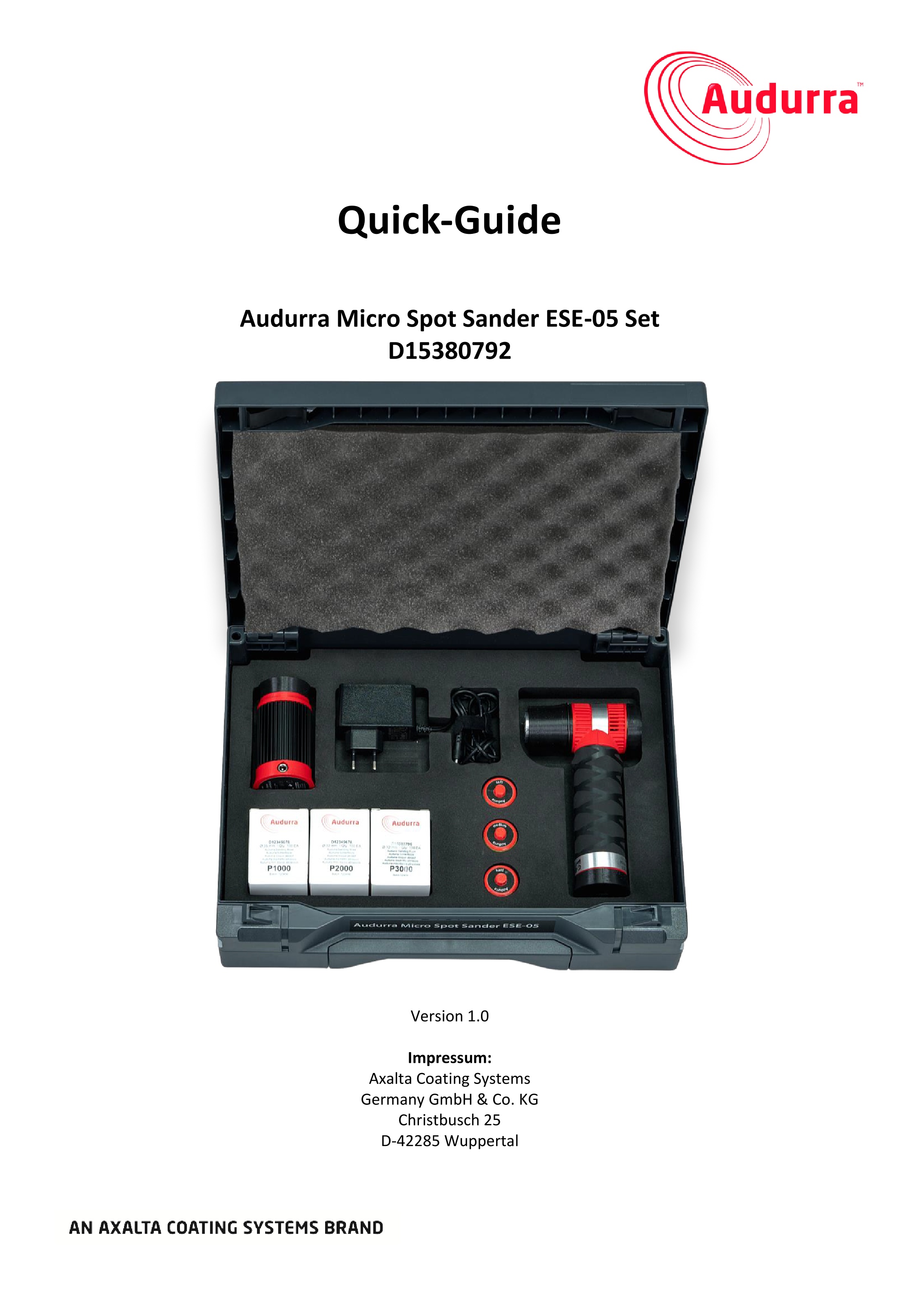 Краткое руководство Audurra Micro Spot Sander ESE-05 Set